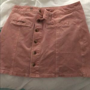 pink corduroy skirt. Very cute and stretchy!